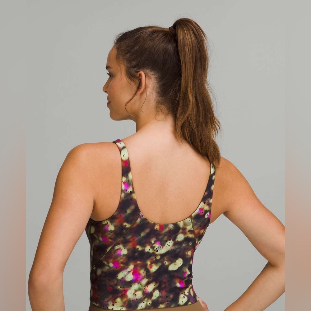 LULULEMON Align Cropped Tank in Soft Focus Splatter Green Multi (US 4) - Picture 2 of 8